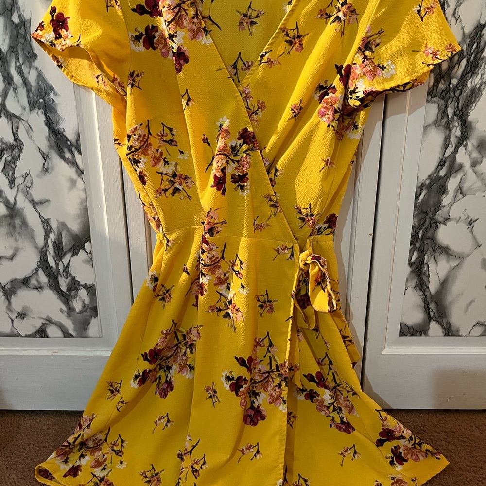 H&M floral wrap mini dress